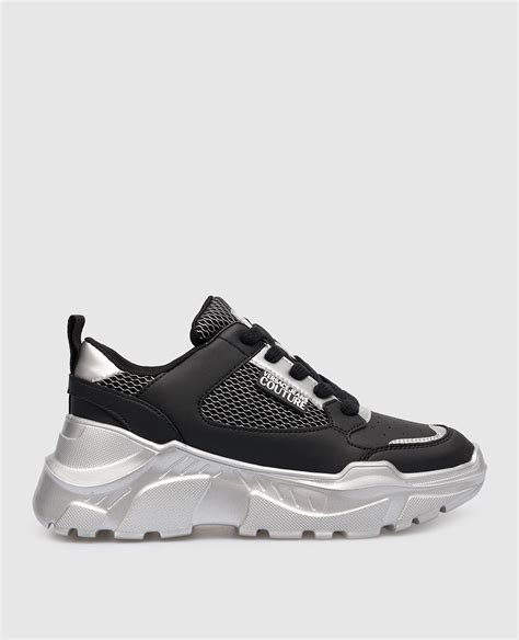 Versace Jeans Couture: Black Speedtrack Sneakers 